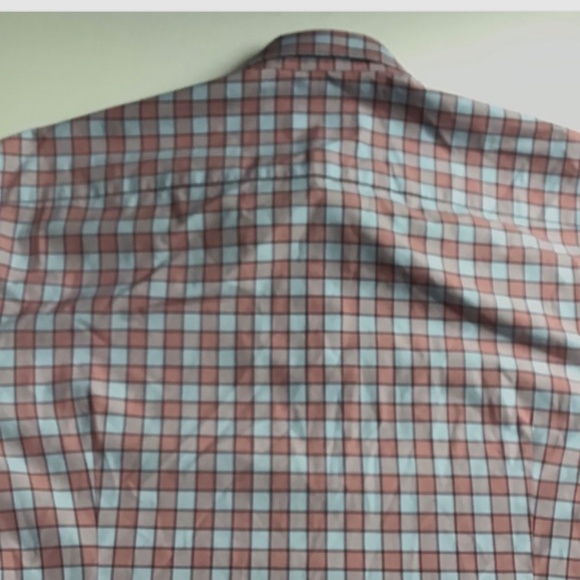 Stenstroms slimline 2 fold super cotton checkered dress shirt Sz 16 - Picture 9 of 11